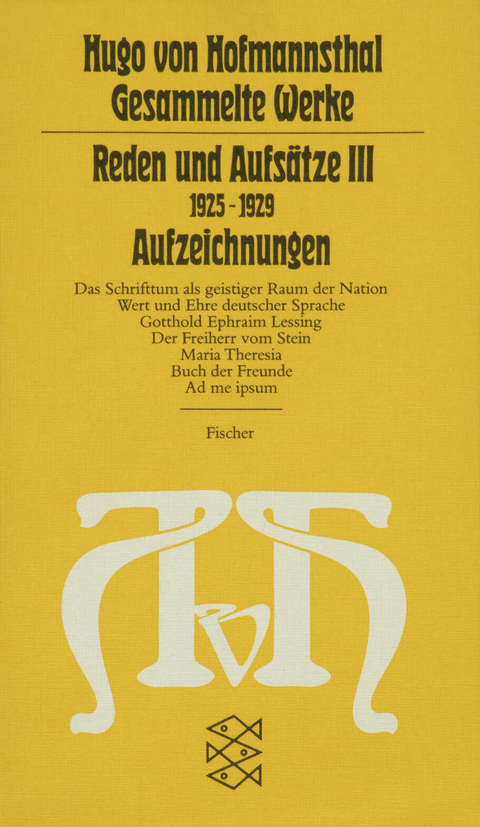 Reden und Aufs&auml;tze III - Hugo von Hofmannsthal