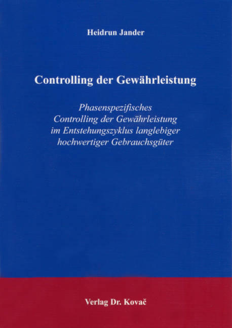 Controlling der Gew&auml;hrleistung - Heidrun Jander