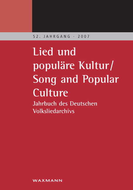 Lied und popul&auml;re Kultur /Song and Popular Culture - 