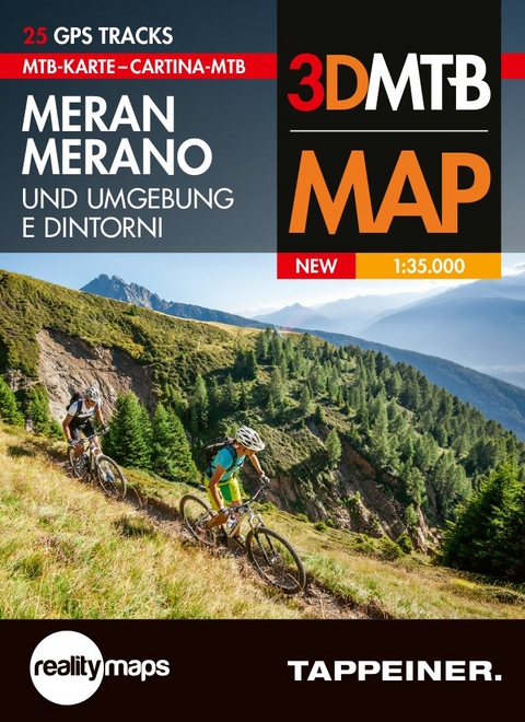 Moutainbike-Karte Meran und Umgebung. Cartina Mountainbike Merano e Dintorni - 