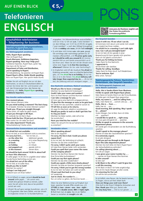 PONS Telefonieren auf einen Blick Englisch - Steven Trevallion