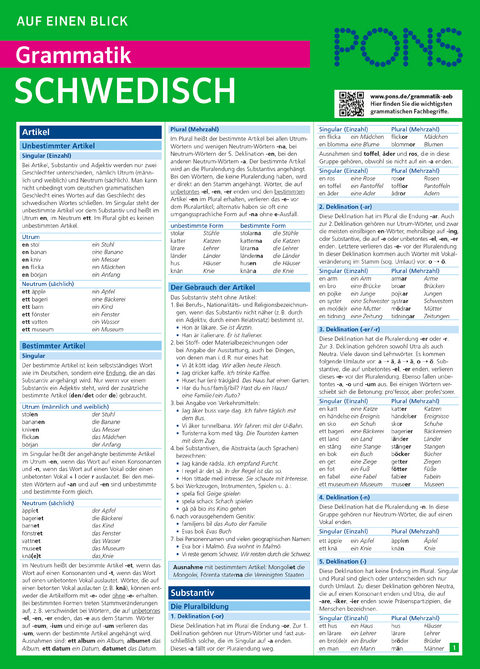 PONS Grammatik auf einen Blick Schwedisch - Britta Anders