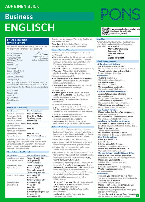 PONS Business English auf einen Blick - Katja Hald