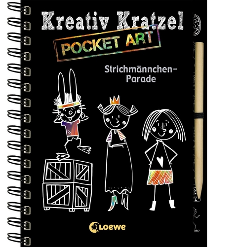 Kreativ-Kratzel Pocket Art: Strichm&auml;nnchen-Parade