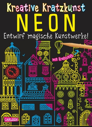 Kreative Kratzkunst: Neon: Set mit 10 Kratzbildern, Anleitungsbuch und Holzstift