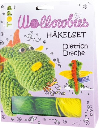 Fabelhafte Wollowbies Häkelset Dietrich Drache