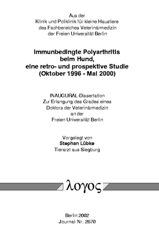Immunbedingte Polyarthritis beim Hund, eine retro- und prospektive Studie (Oktober 1996 - Mai 2000)