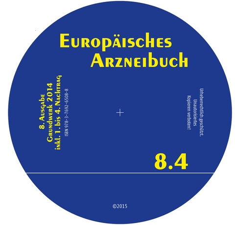 Europ&auml;isches Arzneibuch DVD-ROM 8. Ausgabe, 4. Nachtrag (Ph.Eur. 8.4)