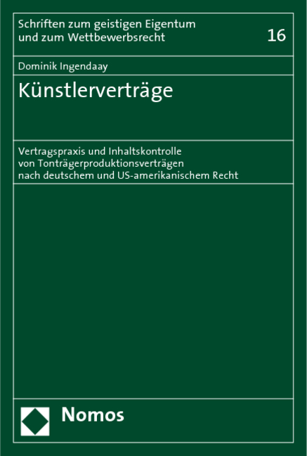 K&uuml;nstlervertr&auml;ge - Dominik Ingendaay