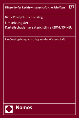 Umsetzung der Kartellschadensersatzrichtlinie (2014/104/EU)