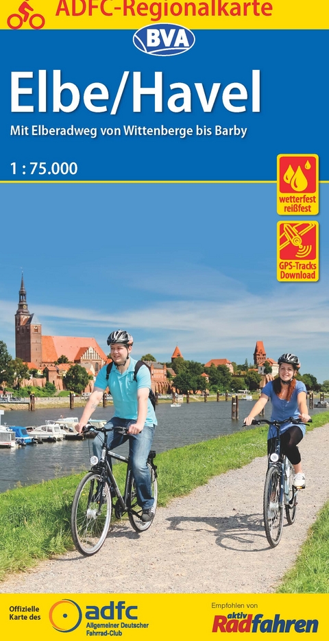 ADFC-Regionalkarte Elbe/Havel, 1:75.000, mit Tagestourenvorschl&auml;gen, rei&szlig;- und wetterfest, E-Bike-geeignet, mit Knotenpunkten, GPS-Tracks Download