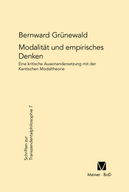 Modalität und empirisches Denken - Bernward Grünewald