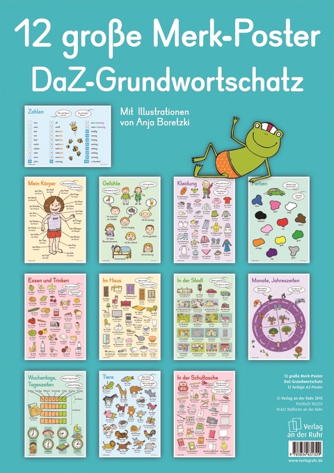 12 gro&szlig;e Merk-Poster DaZ-Grundwortschatz - Redaktionsteam Verlag an der Ruhr