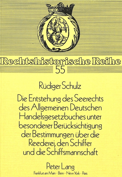 &laquo;Die Entstehung des Seerechts des Allgemeinen Deutschen Handelsgesetzbuches unter besonderer Ber&uuml;cksichtigung der Bestimmungen &uuml;ber die Reederei, den Schiffer und die Schiffsmannschaft&raquo;