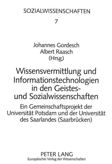 Wissensvermittlung und Informationstechnologien in den Geistes- und Sozialwissenschaften - 