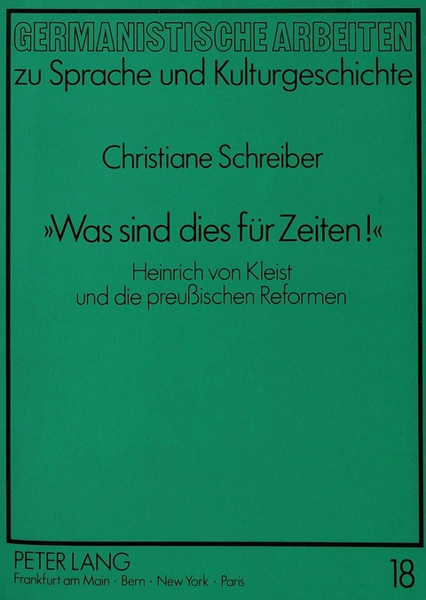 &laquo;Was sind dies f&uuml;r Zeiten&iquest;&raquo; - Christiane Schreiber