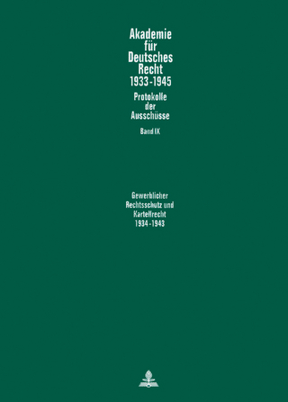 Ausschüsse für den gewerblichen Rechtsschutz (Patent-, Warenzeichen-, Geschmacksmusterrecht, Wettbewerbsrecht), für Urheber- und Verlagsrecht sowie für Kartellrecht (1934-1943)