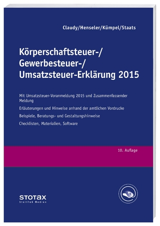 Körperschaftsteuer-, Gewerbesteuer-, Umsatzsteuer-Erklärung 2015