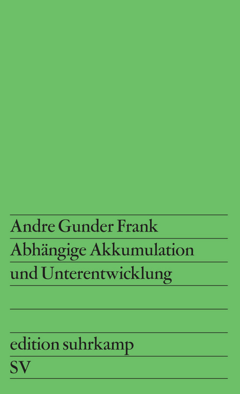 Abh&auml;ngige Akkumulation und Unterentwicklung - Andre Gunder Frank