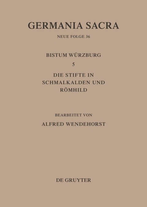 Die Bist&uuml;mer der Kirchenprovinz Mainz: Das Bistum W&uuml;rzburg 5: Die Stifte in Schmalkalden und R&ouml;mhild