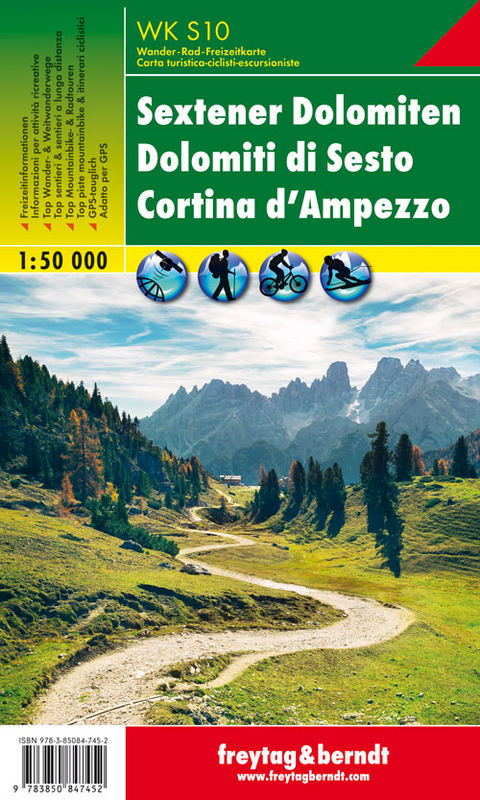 WK S10 Sextener Dolomiten - Dolomiti di Sesto - Cortina d'Ampezzo, Wanderkarte 1:50.000 - 