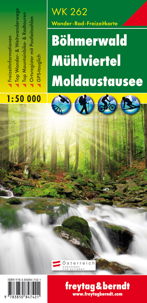 WK 262 B&ouml;hmerwald - M&uuml;hlviertel - Moldaustausee, Wanderkarte 1:50.000 - 