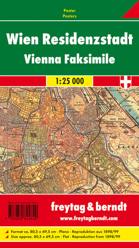 Wien Residenzstadt 1898/99, historische Karte, Poster