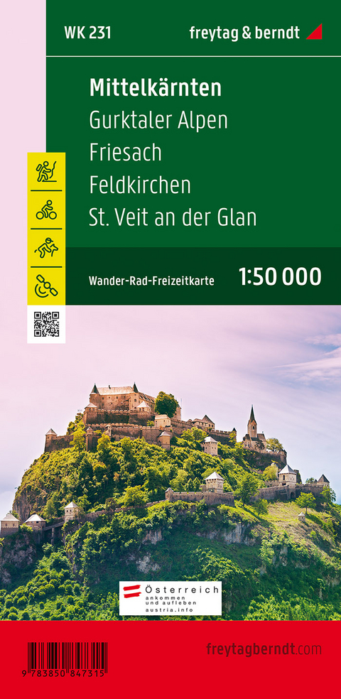 WK 231 Mittelk&auml;rnten - Gurktaler Alpen - Friesach - Feldkirchen - St. Veit an der Glan, Wanderkarte 1:50.000 - 