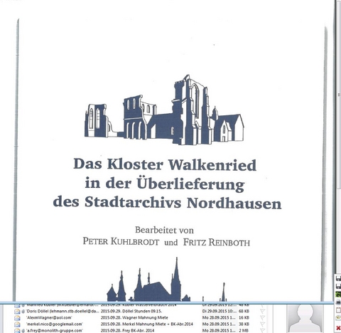 Das Kloster Walkenried in der &Uuml;berlieferung des Stadtarchivs Nordhausen - Peter Kuhlbrodt, Fritz Reinboth