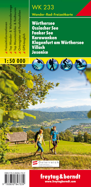 WK 233 Wörthersee - Ossiacher See - Faaker See - Karawanken - Klagenfurt am Wörthersee - Villach - Jesenice, Wanderkarte 1:50.000