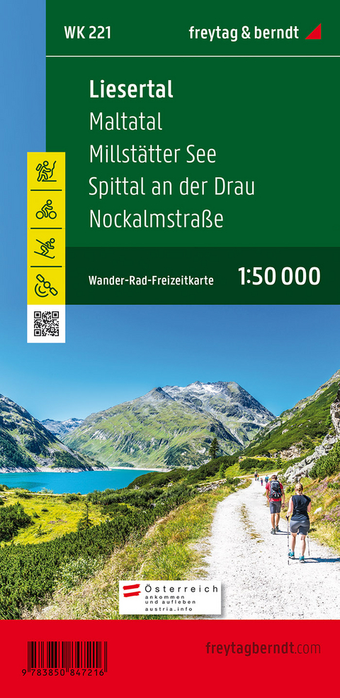 Liesertal - Maltatal - Millst&auml;tter See - Spittal an der Drau - Nockalmstra&szlig;e, Wanderkarte 1:50.000, WK 221