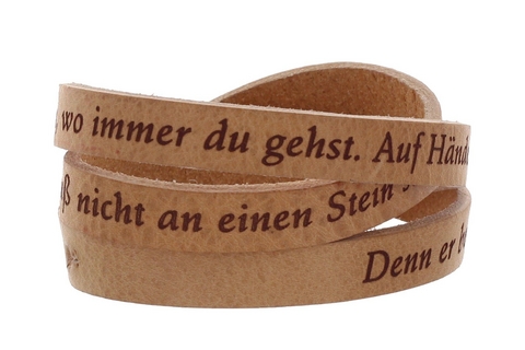 Wickelarmband Leder "Denn er befiehlt seinen Engeln"