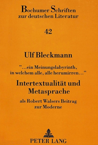 «... ein Meinungslabyrinth, in welchem alle, alle herumirren...»- Intertextualität und Metasprache