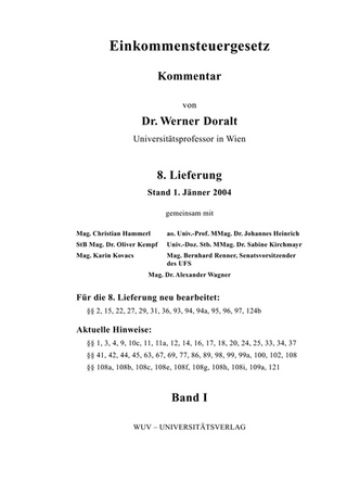 Einkommensteuergesetz, 8. Ergänzungslieferung