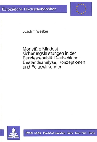Monetäre Mindestsicherungsleistungen in der Bundesrepublik Deutschland:- Bestandsanalyse, Konzeptionen und Folgewirkungen
