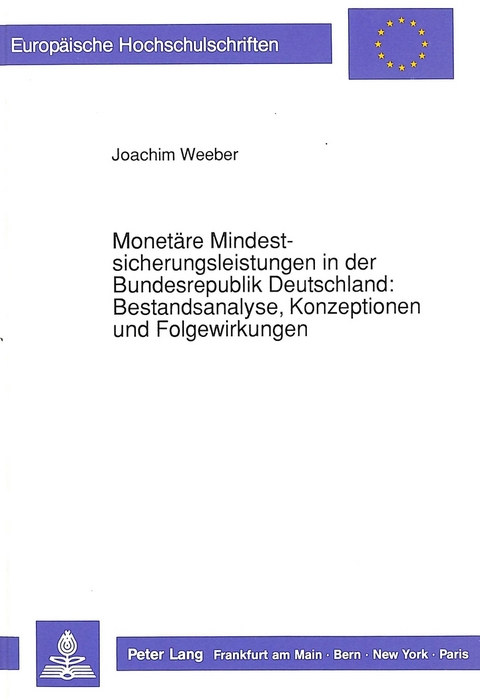 Monet&auml;re Mindestsicherungsleistungen in der Bundesrepublik Deutschland:- Bestandsanalyse, Konzeptionen und Folgewirkungen - Joachim Weeber
