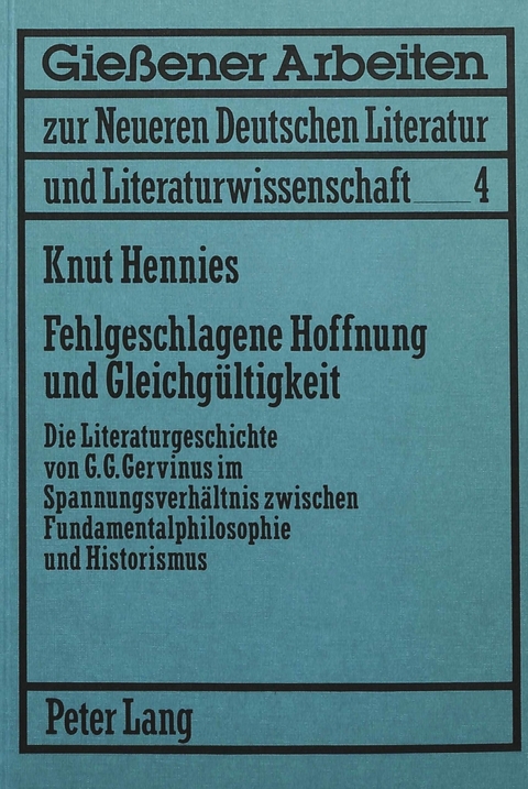Fehlgeschlagene Hoffnung und Gleichg&uuml;ltigkeit - Knut Hennies