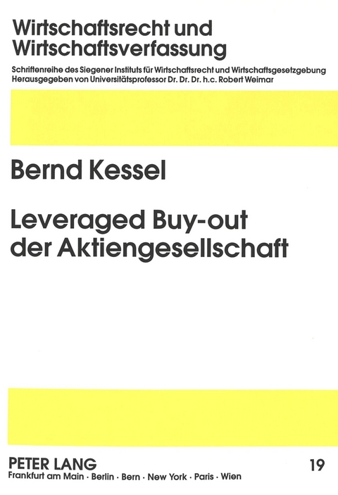 Leveraged Buy-out der Aktiengesellschaft - Bernd Kessel