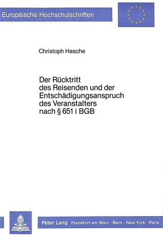 Der Rücktritt des Reisenden und der Entschädigungsanspruch des Veranstalters nach § 651 i BGB