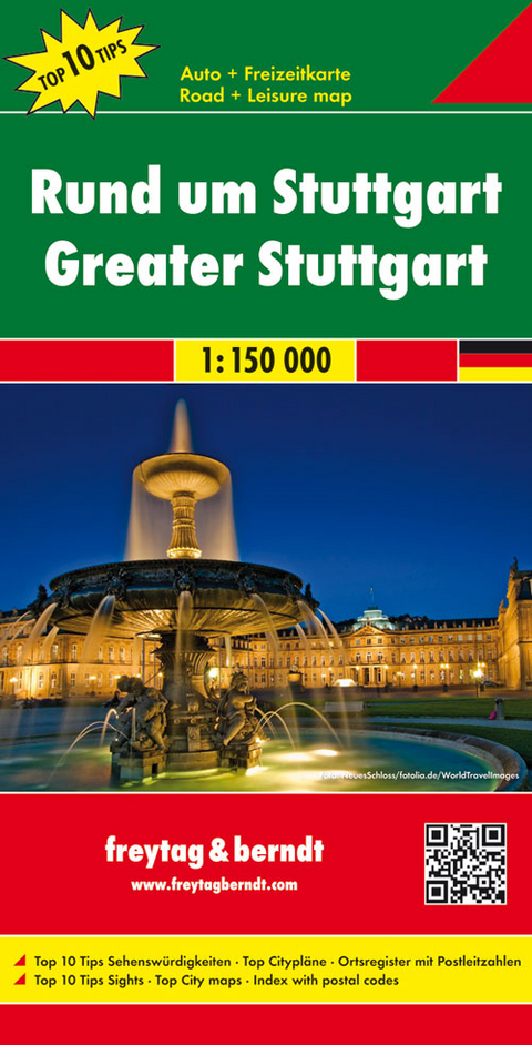 Rund um Stuttgart, Top 10 Tips, Autokarte 1:150.000 - 