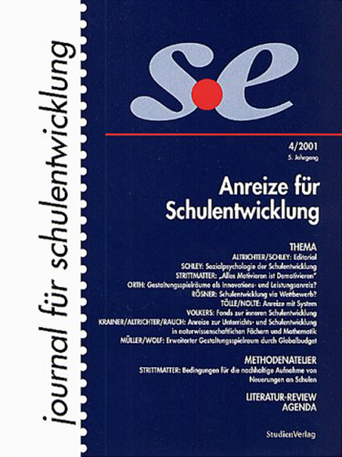 journal f&uuml;r schulentwicklung 4/2001 - 