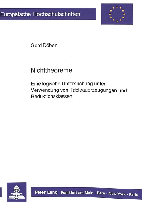 Nichttheoreme - Gert-Dietrich D&ouml;ben