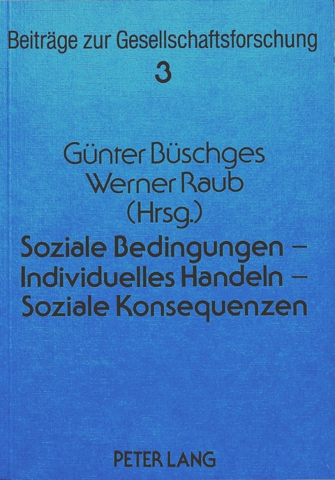 Soziale Bedingungen - Individuelles Handeln - Soziale Konsequenzen - 