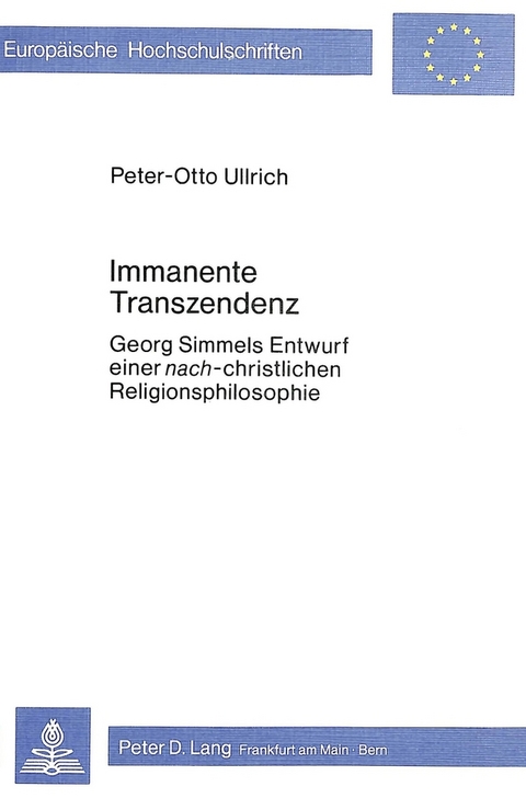 Immanente Transzendenz - Peter-Otto Ullrich