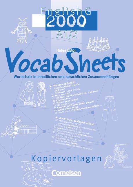 English G 2000. Ausgabe A / Band 1/2: 5./6. Schuljahr - Vocab Sheets - Helga Estor