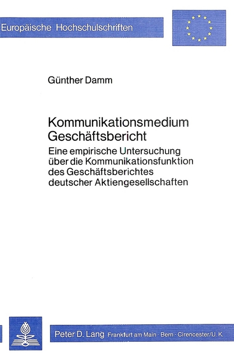 Kommunikationsmedium Gesch&auml;ftsbericht - Guenther Damm