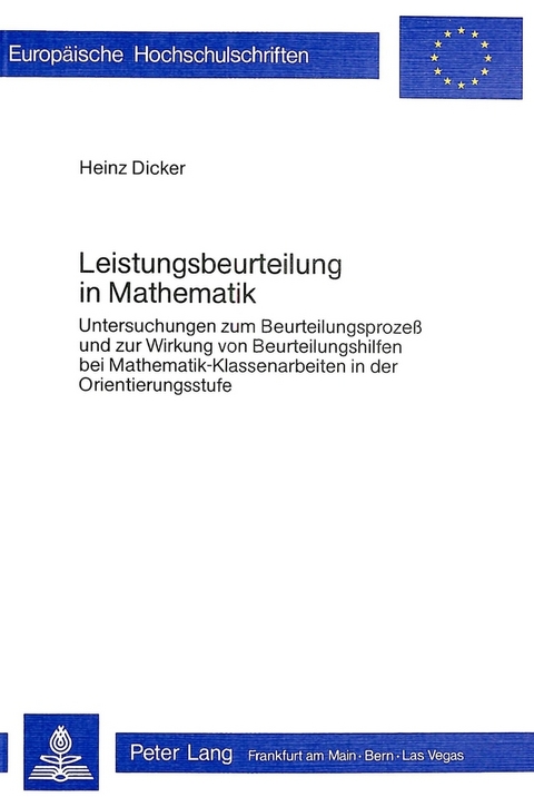 Leistungsbeurteilung in Mathematik - Heinz Dicker