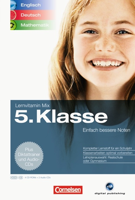 Lernvitamin Mix - Lernvitamin Deutsch, Englisch, Mathematik. Einfach bessere Noten / 5. Schuljahr - Kompletttrainer und Diktattrainer