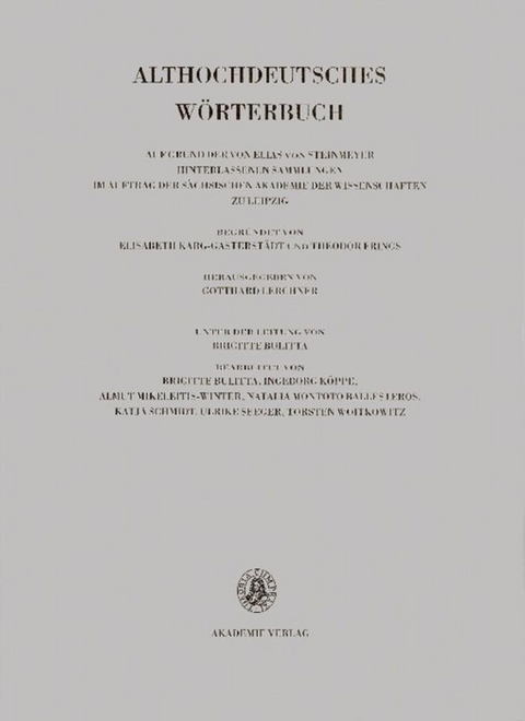 Althochdeutsches W&ouml;rterbuch / Band V: K-L, 10. Lieferung (lebenkla bis fir-leiten) - 
