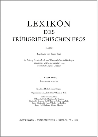 Lexikon des frühgriechischen Epos Lfg. 23